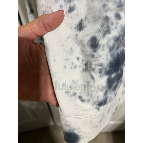 Lululemon Tie-Dye Sweatshirt Women's Oversized Fit Blue & White Cotton Blend Cas - Picture 4 of 7